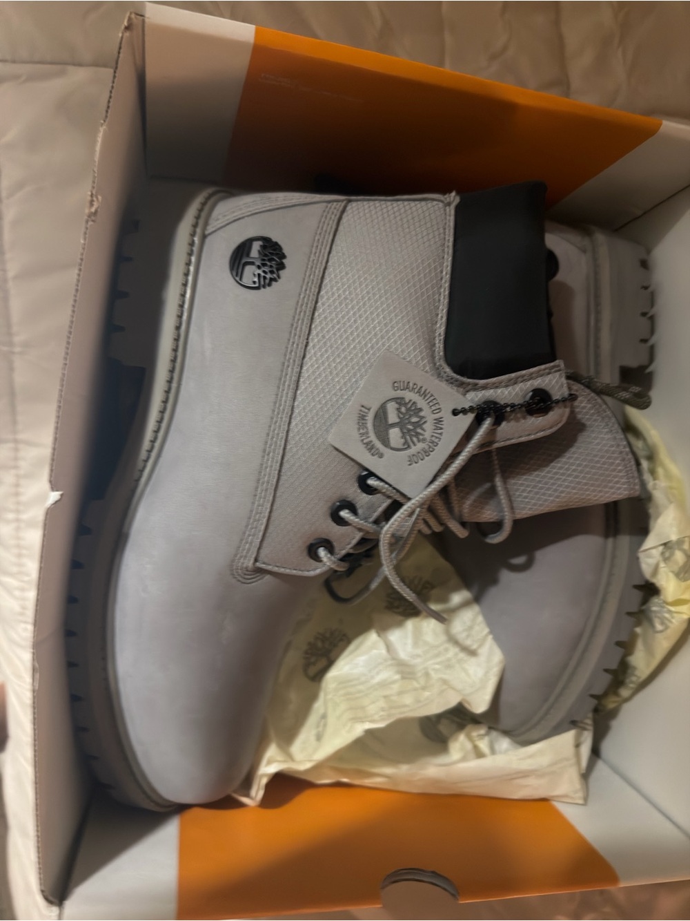 Timberland Men's Light Grey Lace-Up Waterproof Boots